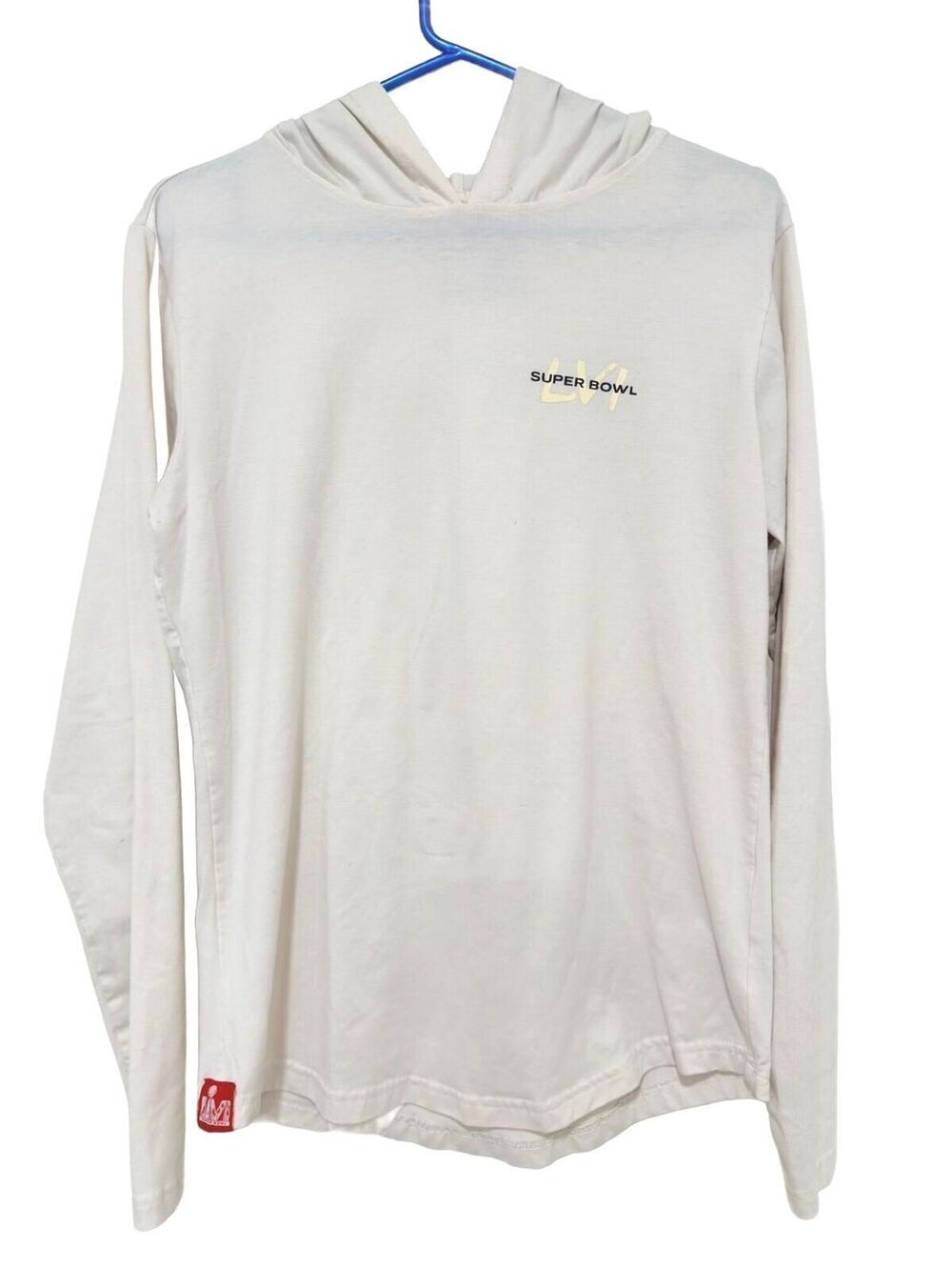 Super Bowl LVI NFL Unisex Lightweight Hoodie Cream Size Medium Los Angeles